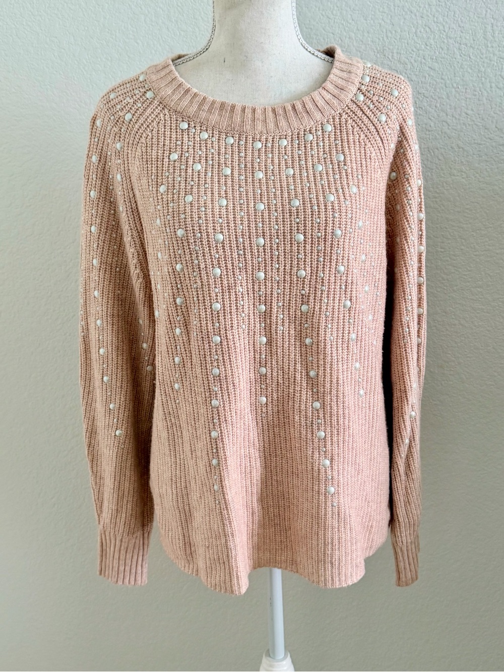 Fate Pink Pearl-Accent Crewneck Sweater